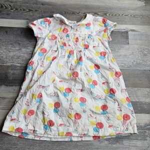 Baby Boden 6-12 Months Smocked Top Peter Pan Collar Dress Hot Air Balloons